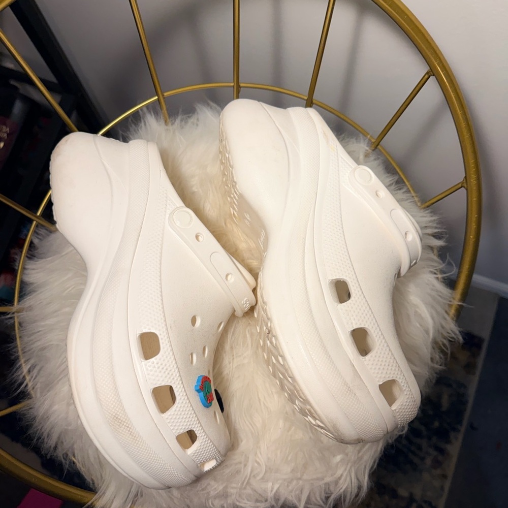 White Platform Crocs Clogs